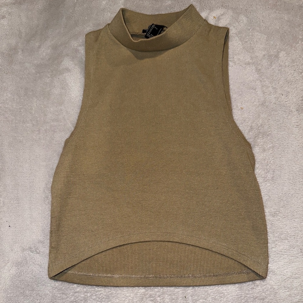 "Forever 21 Taupe Rib-Knit Tight-Fitting Tank Top - Size Small"